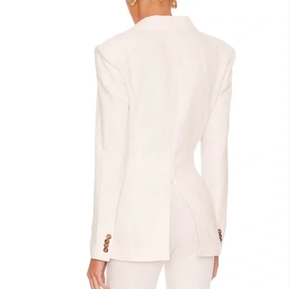 NWT Spring Must Have L'Academie Revolve Emmy Blazer Ivory White Cut Out Small - Picture 4 of 7